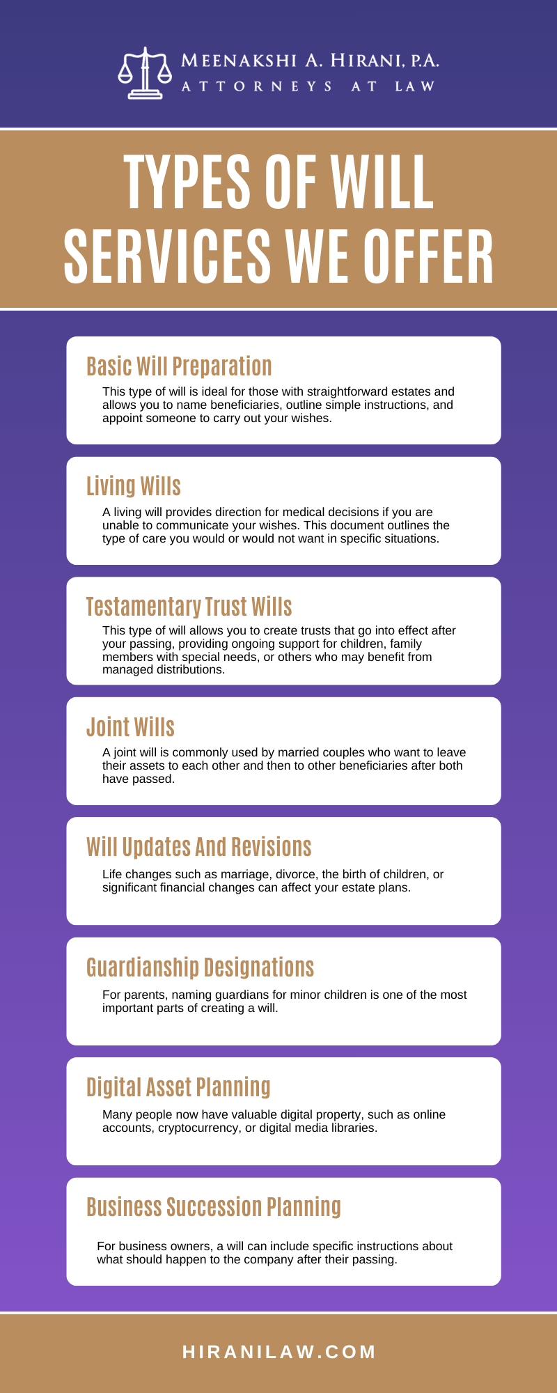 Types Of Will Services We Offer Infographic